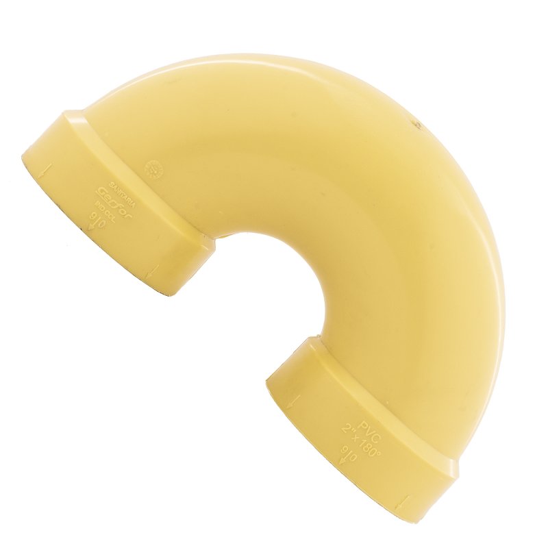 Sifón 180° sanitario PVC