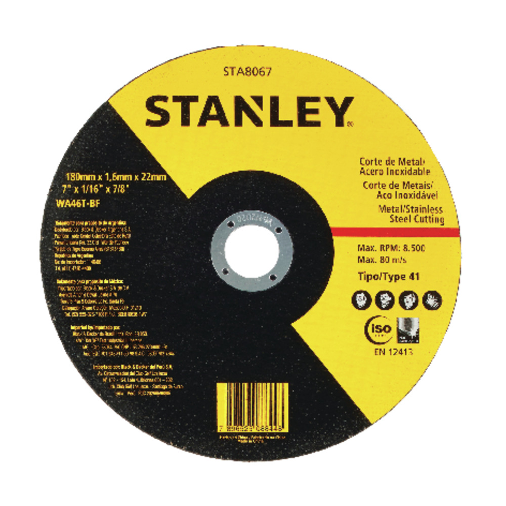 Disco Abrasivo Fino Corte Metal Stanley