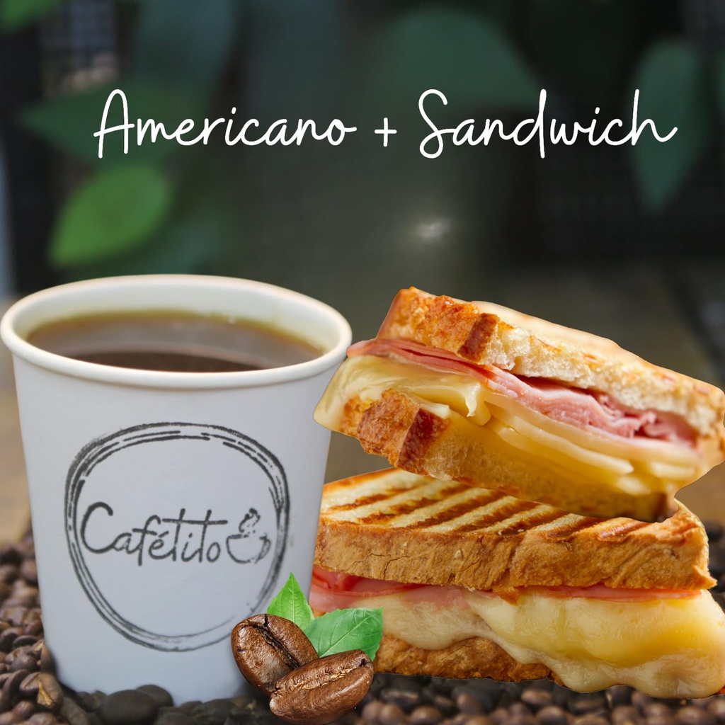 Café americano + sándwich Cafetito