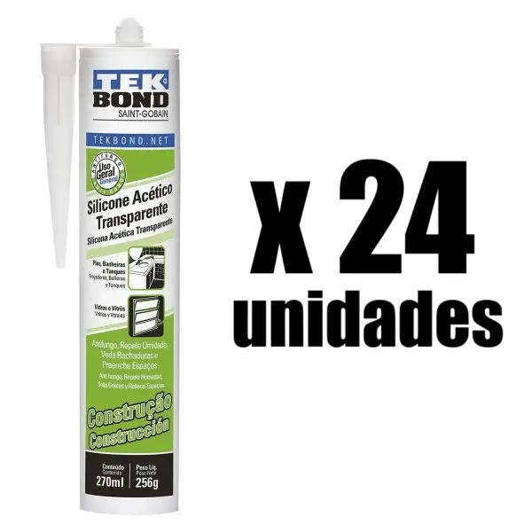 Silicona Acetica TekBond Transparente x 24u