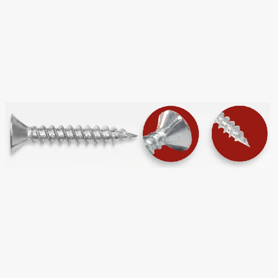 Tornillo Avellanado Zinc Punta Aguda 10x2 Ado x 24u