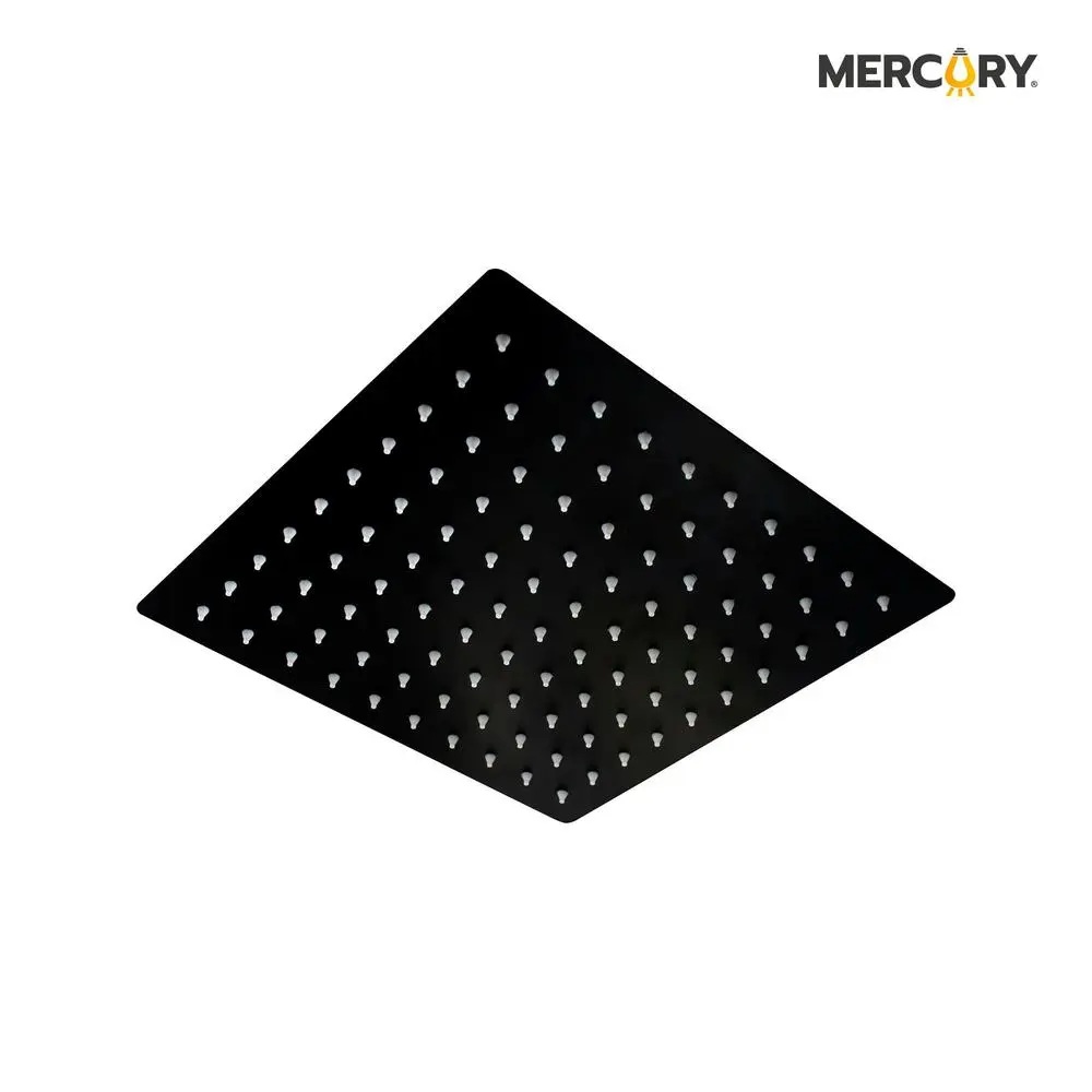 Ducha Regadera Negro Mate 8" Cuadrada Mercury