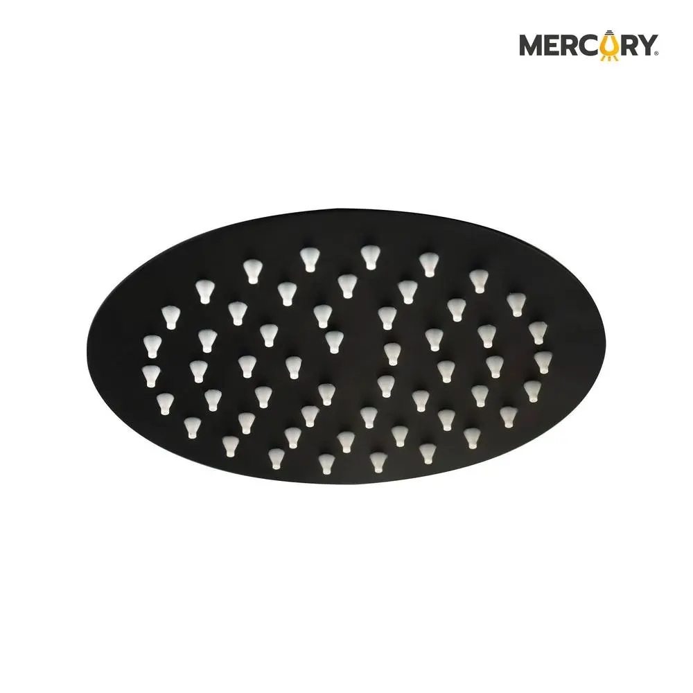 Ducha Agua Fria Redonda Negro Mate Mercury vqar015