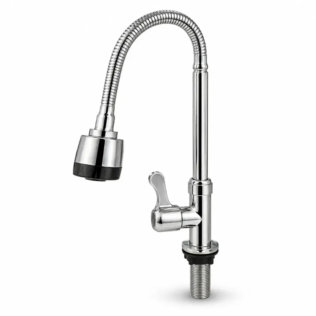 Llave Lavaplatos Móvil Mesa Flexible Cromada Titanium