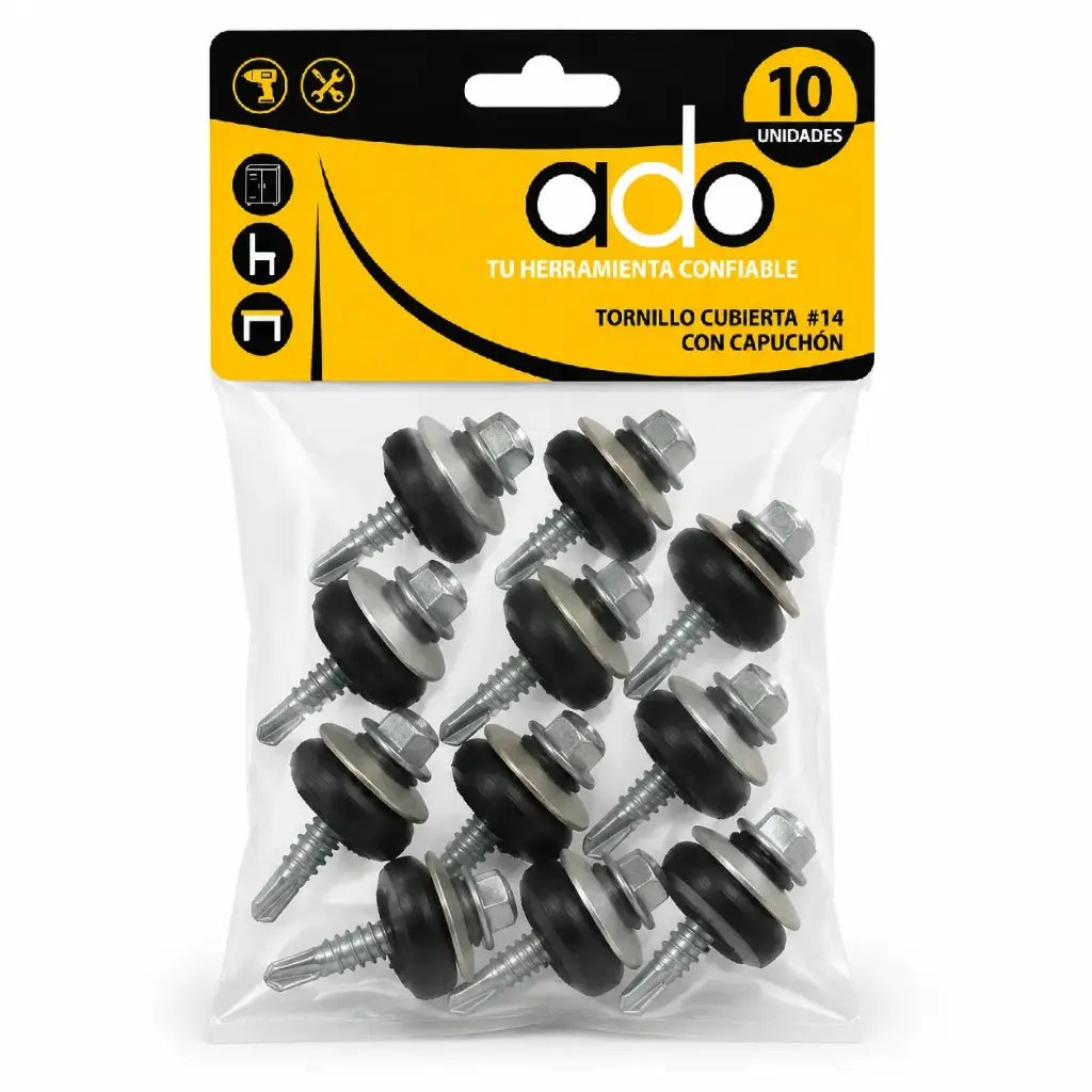 Tornillo Cubierta #14 Capuchón Pack 10u
