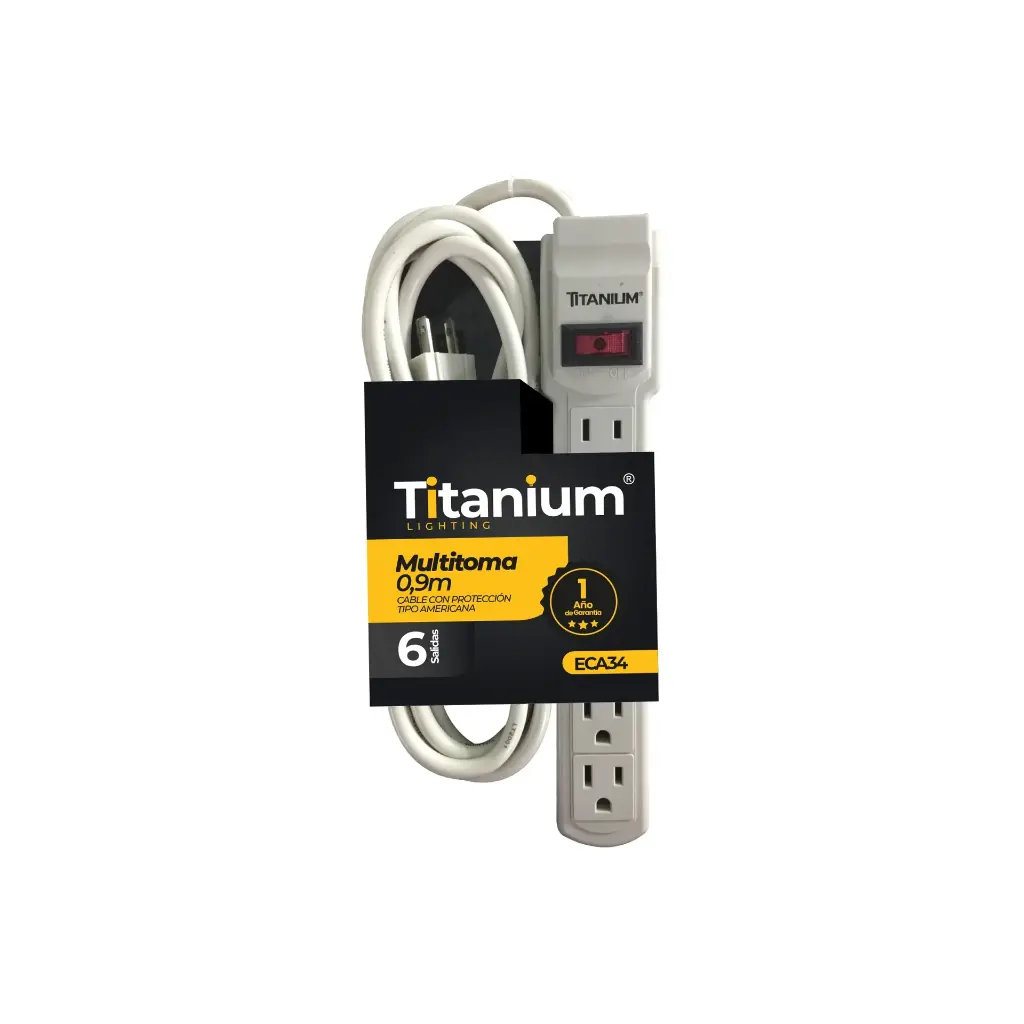 Multitoma 6 Salidas Cable Con Protección Tipo Americana Titanium