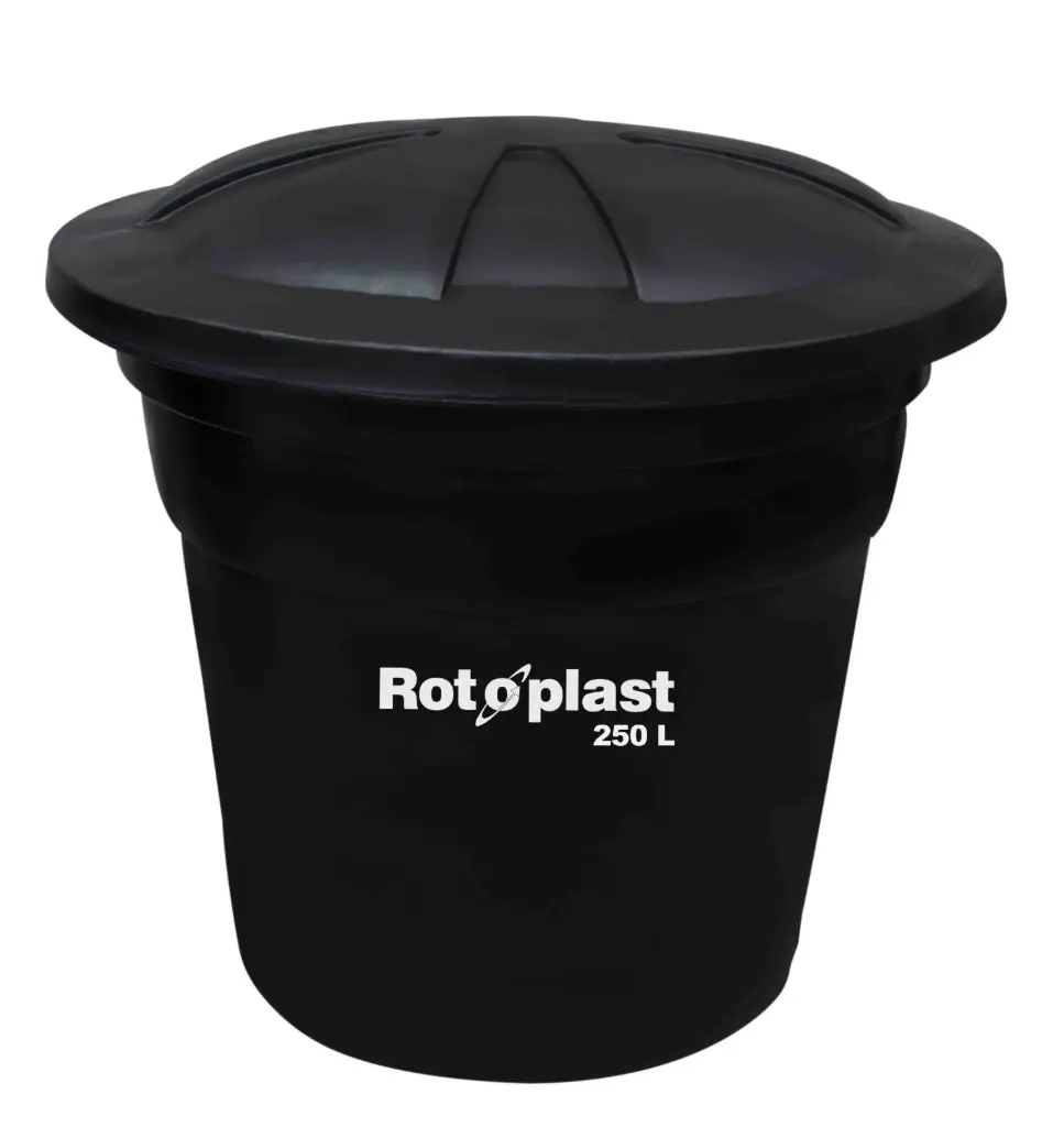 Tanque Plástico Cónico Negro Rotoplast