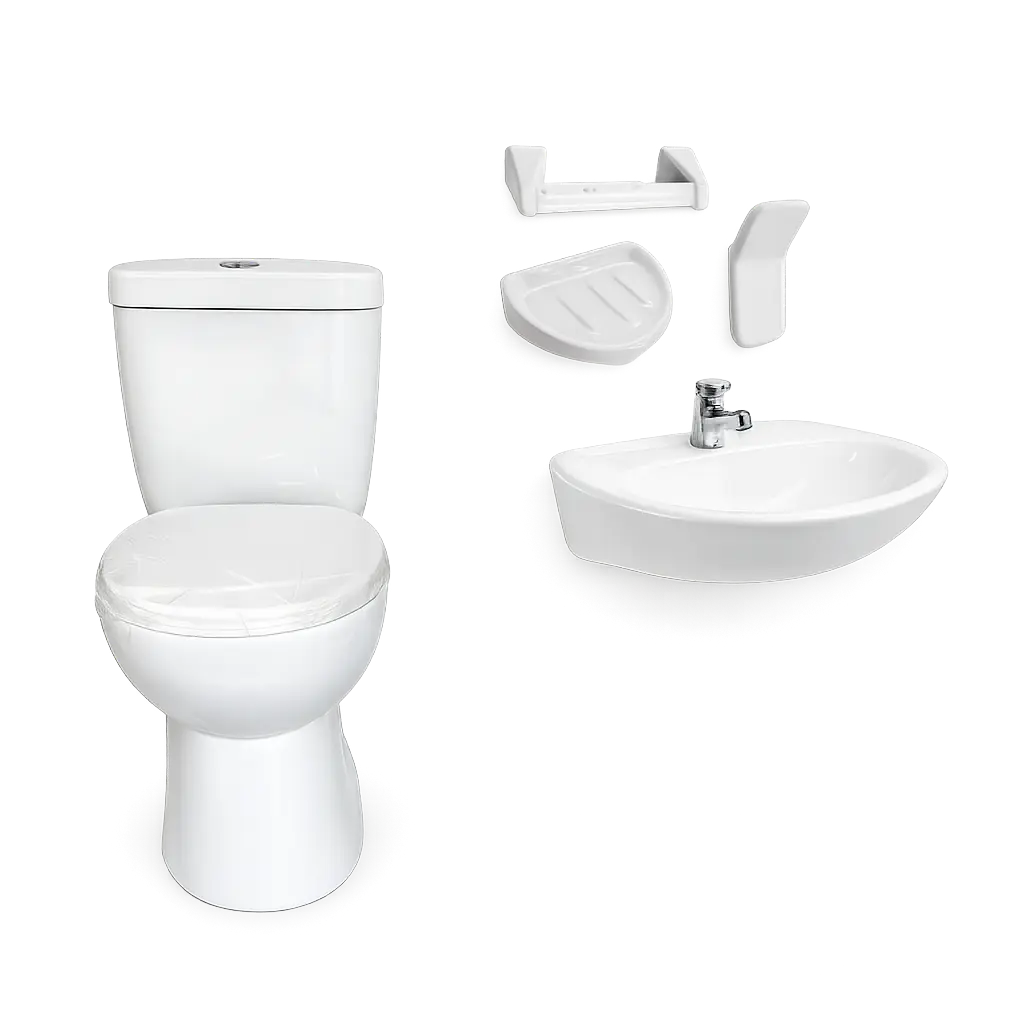 Combo Sanitario Porcelana Urban Sin Pedestal Blanco Roma