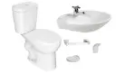 Combo Sanitario Urban + Lavamanos Océano + Accesorios 3pz Sin Pedestal Blanco Roma