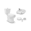 Combo Sanitario Porcelana Andino Sin Pedestal Blanco Roma