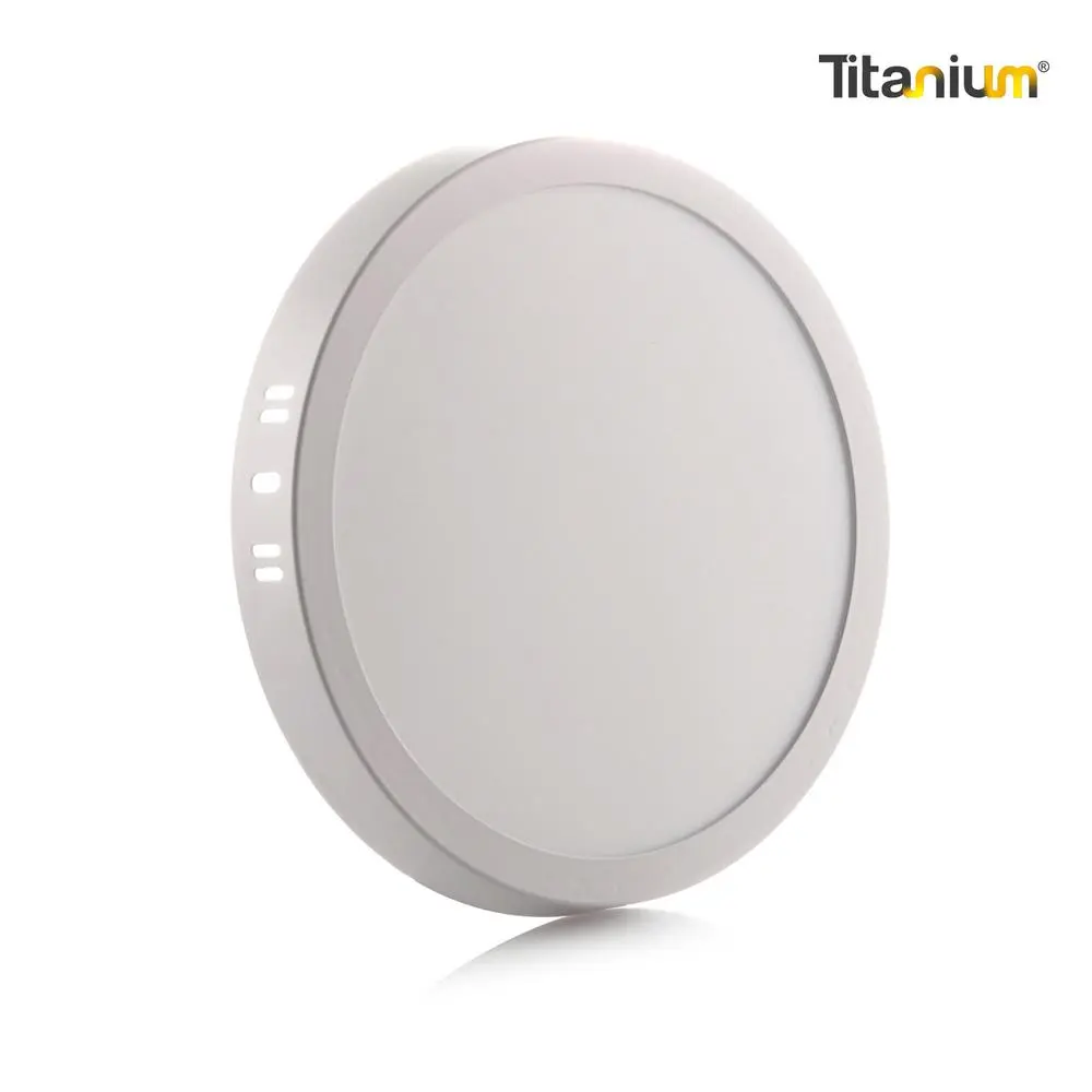 Panel Led Sobreponer Redondo Backlight 6500K 18w Titanium 