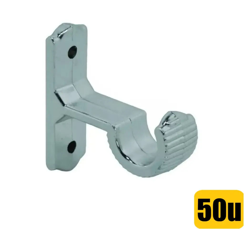 Soporte Cortinero Muro Cromado Lej Pack 50u