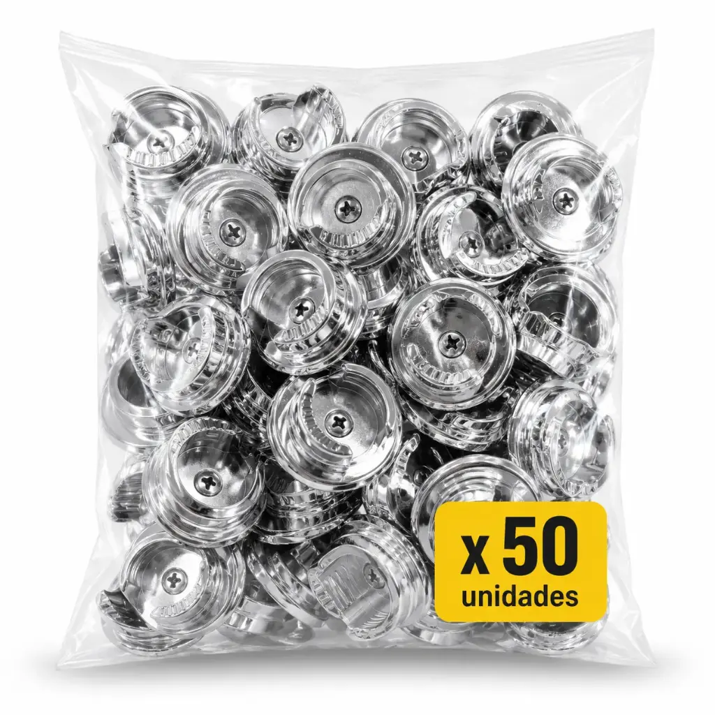 Plafon Cortinero Abierto Cromado Pack 50u