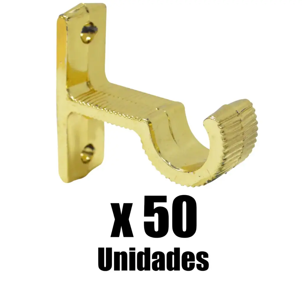 Soporte Cortinero Muro Dorado Lej x 50u