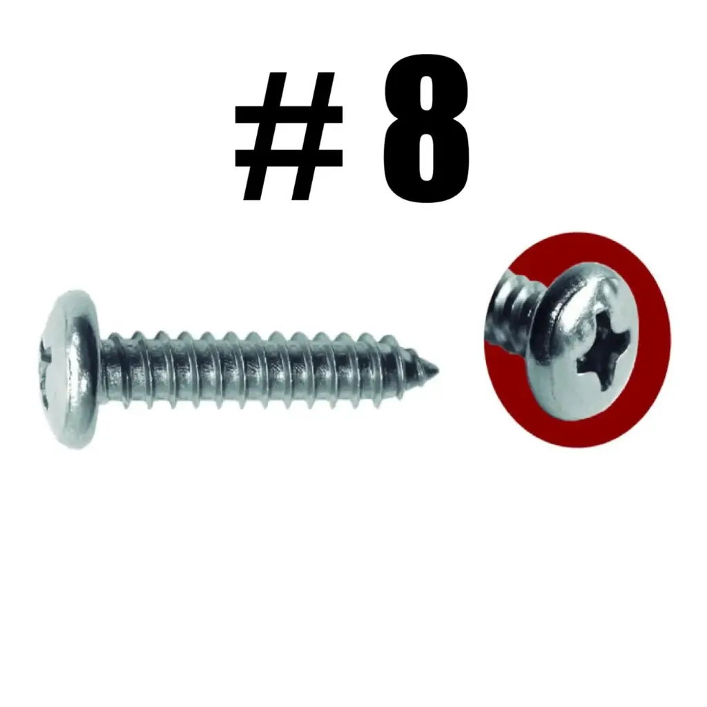 Tornillo Lamina Cabeza Pan Phs. #8