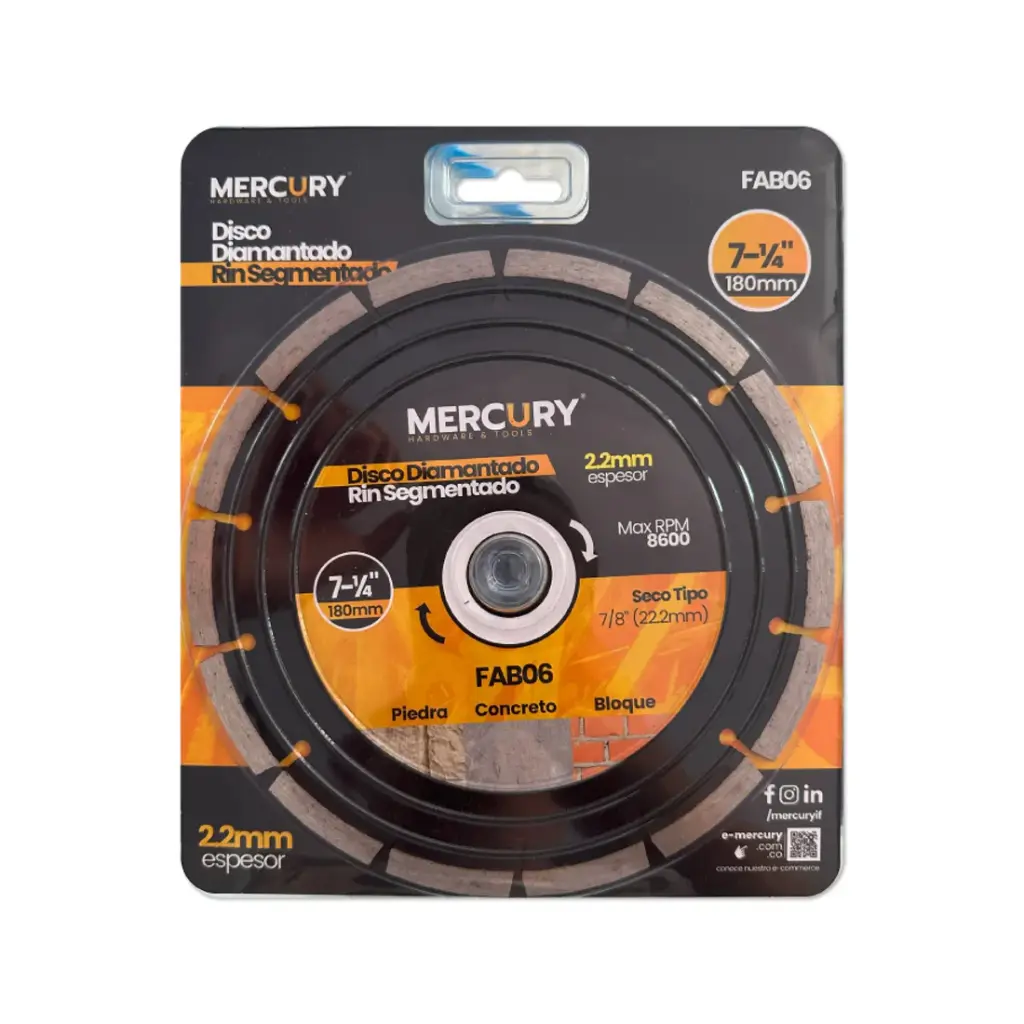 Disco Diamantado Segmentado 7mm Mercury