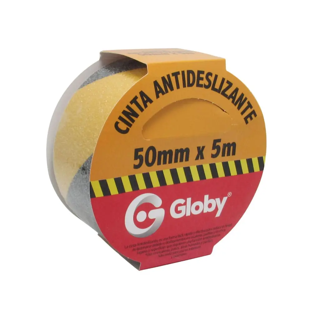 Cinta Antideslizante 50mm x 5m Amarilla/Negra Globy