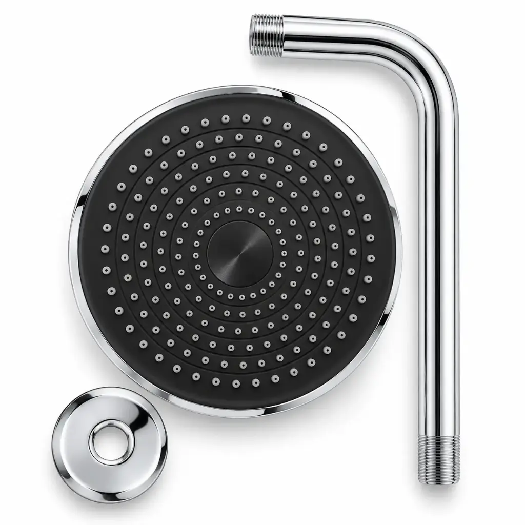 Ducha Regadera Redonda Cromada Con Brazo Fermetal
