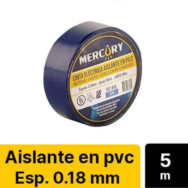 Cinta Aislante 0.18mm 5m Mercury 