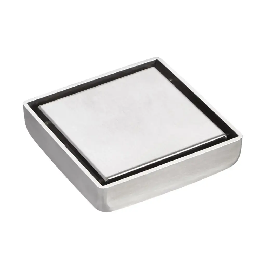 Rejilla Baño Plana Luxury 4” Antiolor Acero Inoxidable Cromo Mercury