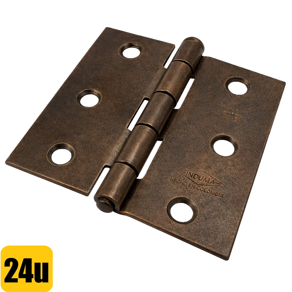 Bisagra Nudo 3X3 Cabeza Plana Pavonado Con Tornillo Caja X 24 Und