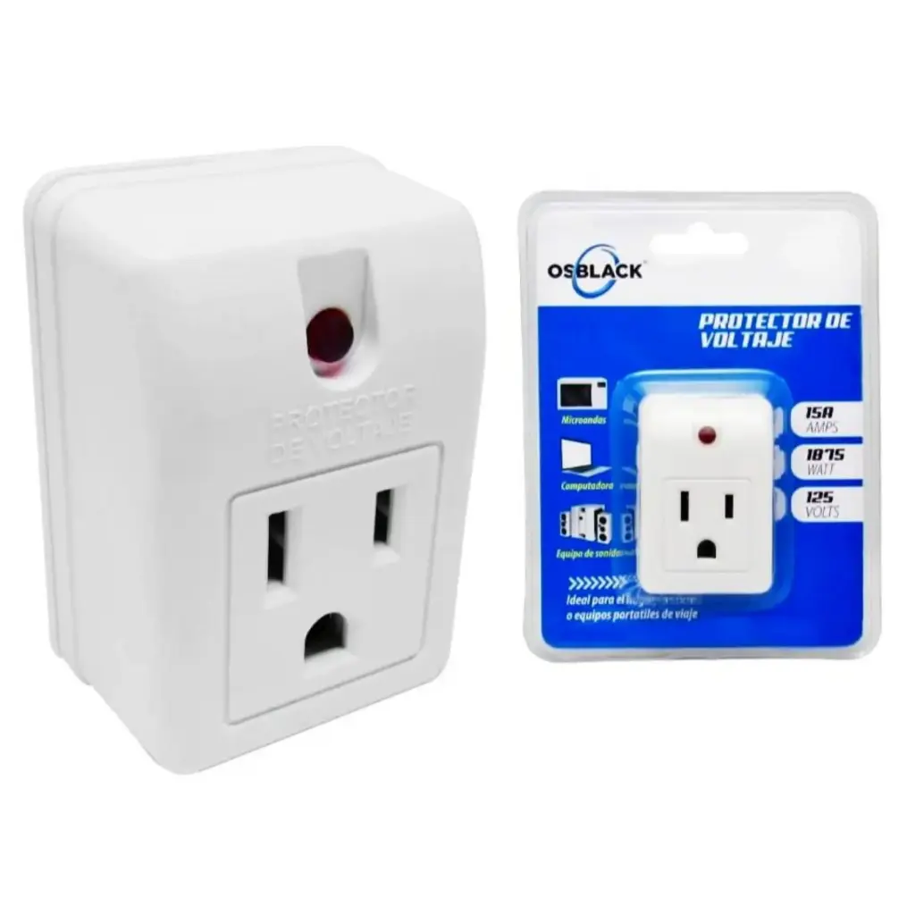 Protector De Voltaje Mini Tomacorriente Con Polo Osblack
