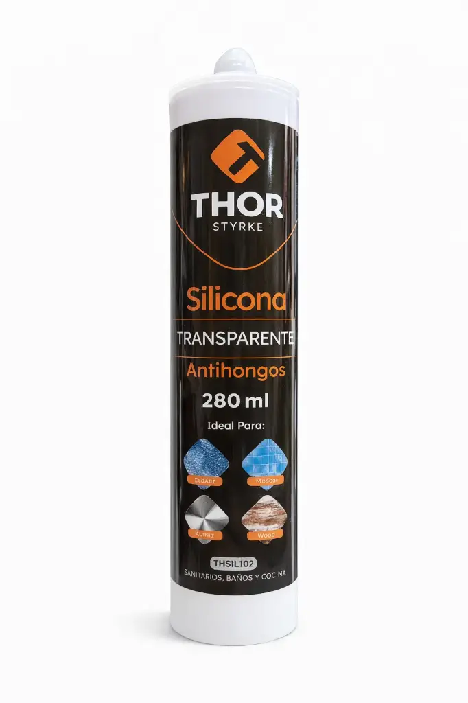 Silicona Transparente Antihongos Tubo 280 Ml Thor