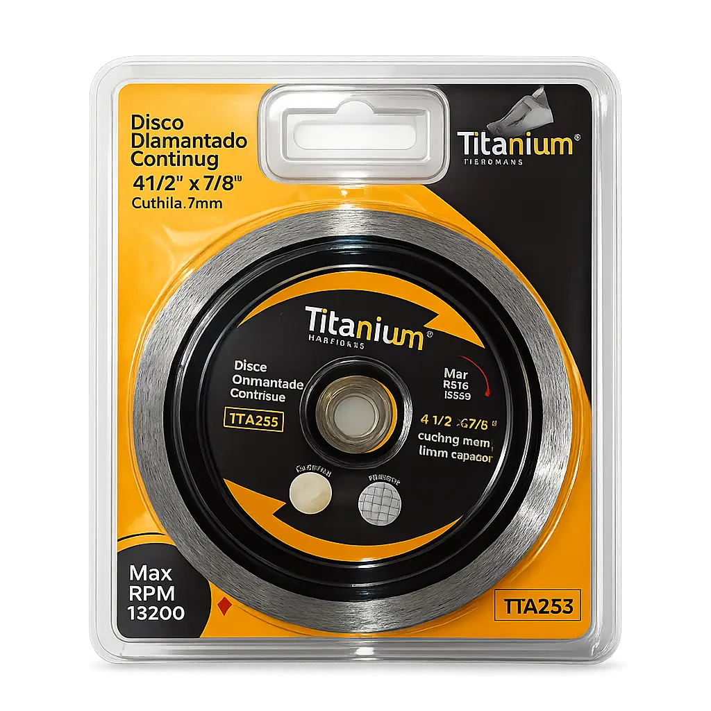 Disco Diamantado Titanium Continuo 4 1/2" 7mm