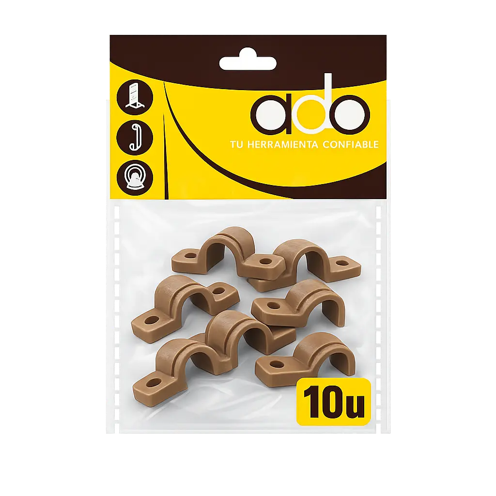 Grapa Tubo Plastica Cobrizada Induma 1/2" Pack 10u