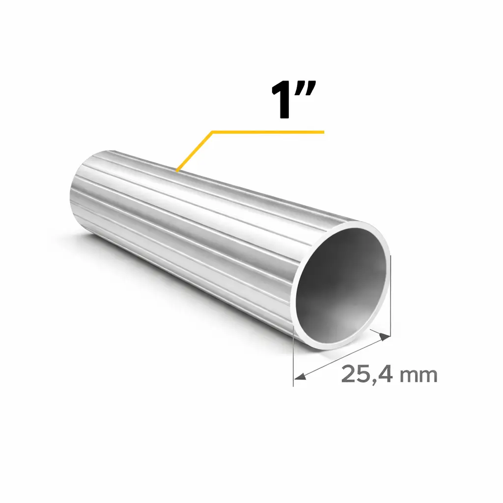 Tubo Cortinero Ranurado Plata 1"