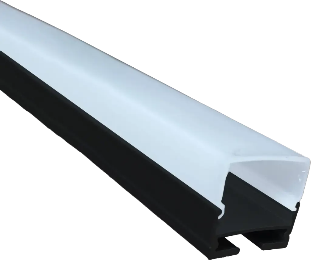 Perfil Led 2020 Riel Black Luxury Difusor Pc 20mm*20mm *2 Metros Mercury