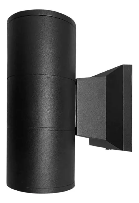 Lámpara Aplique Pared Cilindro Gu10x2 Ip65 Decoración Color Negro Mercury