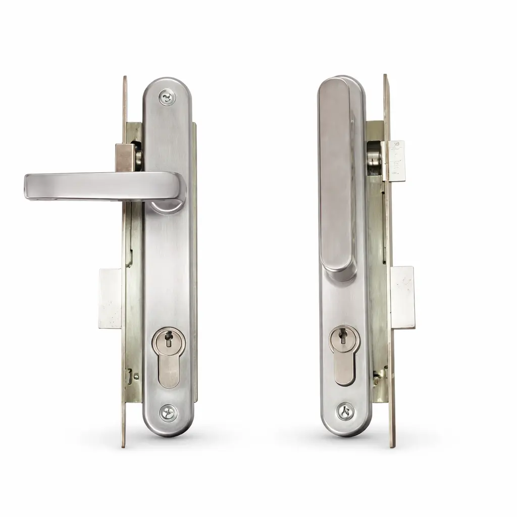 Cerradura Embutir Manija E45 Clásica Cromo Satinado Llave/Llave Yale