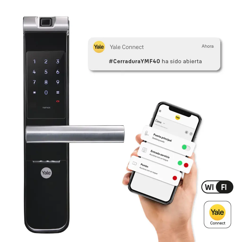 Cerradura Digital Manija YMF40 Yale + Kit de Yale Connect