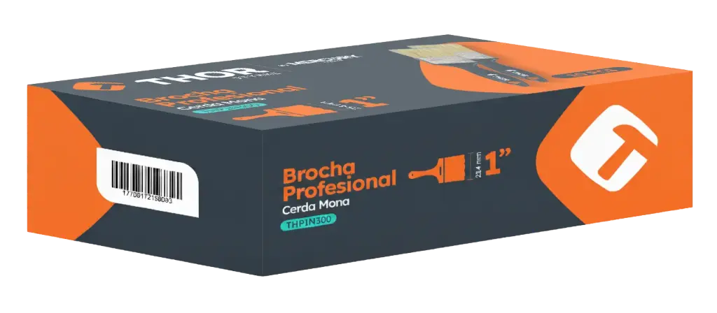 Brocha Basic Cerda Mona Mango Plastico Thor Caja X 10