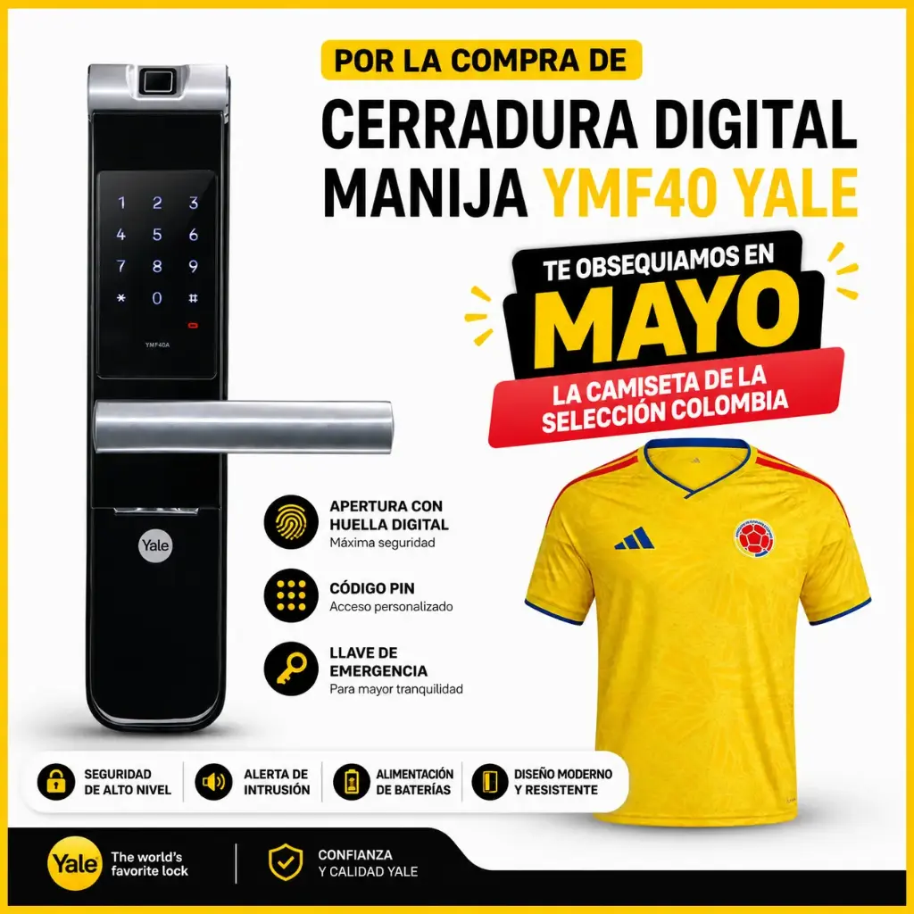 Cerradura Digital Manija YMF40 Yale + Camiseta Seleccion Gratis