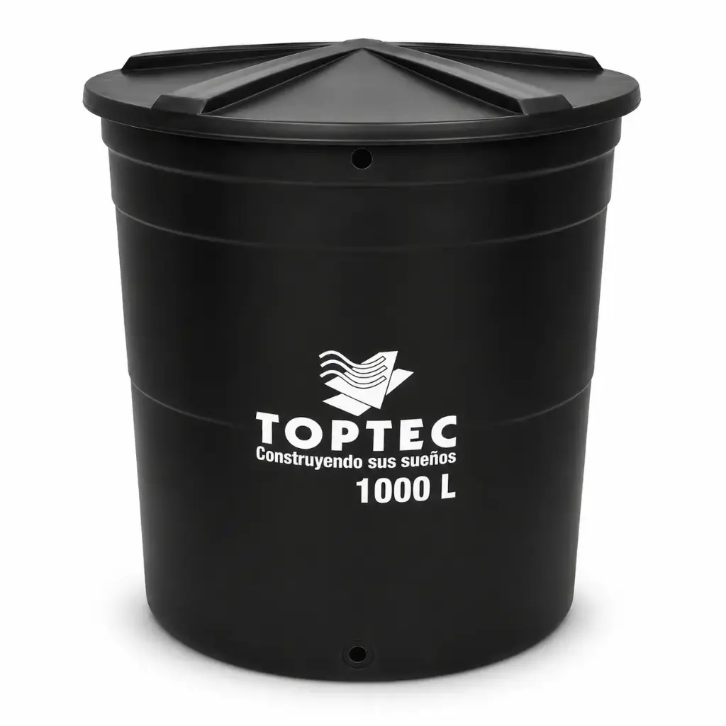 Tanque Plastico Para Agua Potable Negro Toptec