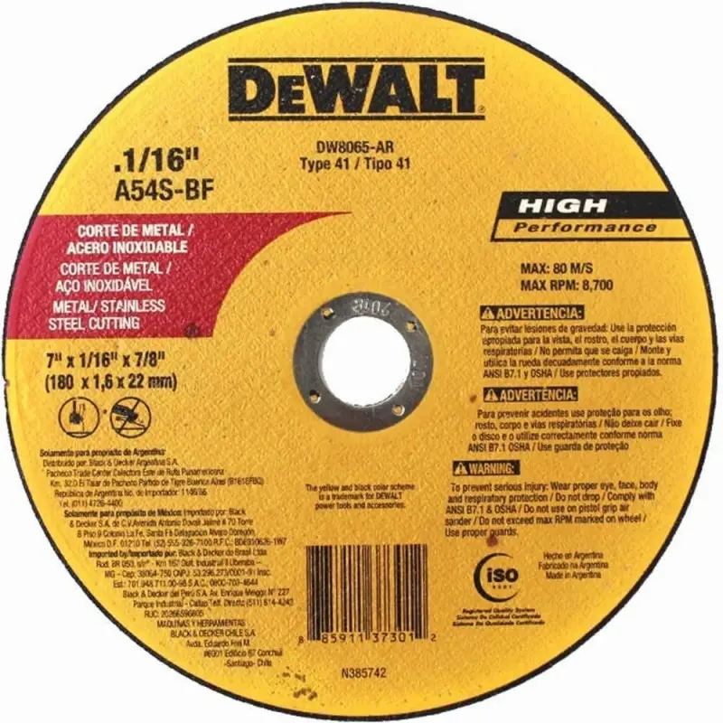 Disco Abrasivo Fino Corte Metal Dewalt
