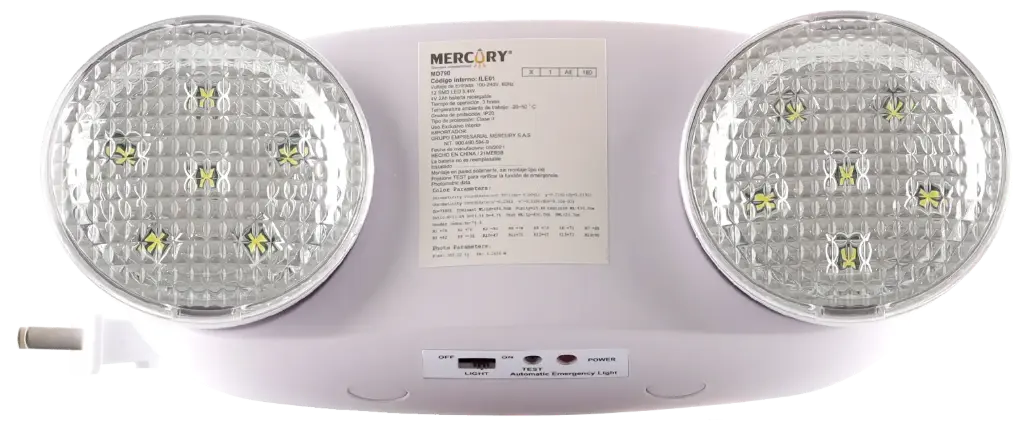 Lampara Led De Emergencia (5.4w) 2x2.7w Bateria 3.7v 2000mah Mercury