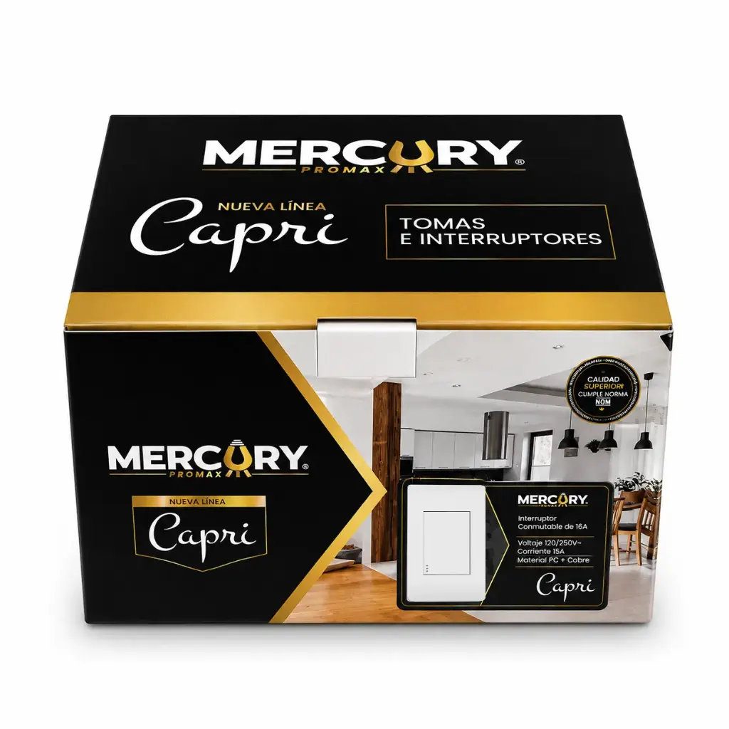 Interruptor Sencillo Mercury Blanco Capri Caja 10u