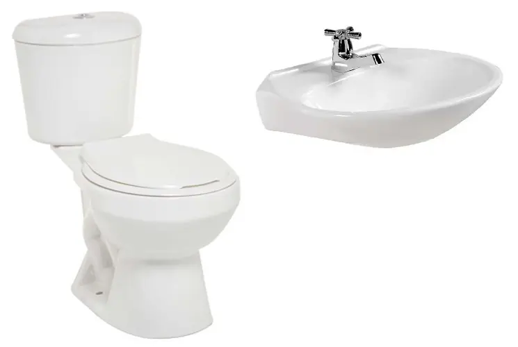 Combo Sanitario Tairona + Lavamanos Océano Sin Pedestal Blanco Roma