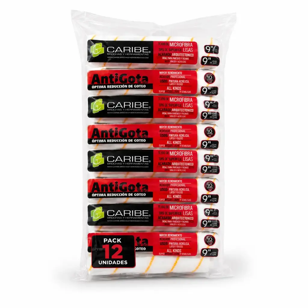 Rodillo Antigota Caribe 9" Pack 12u