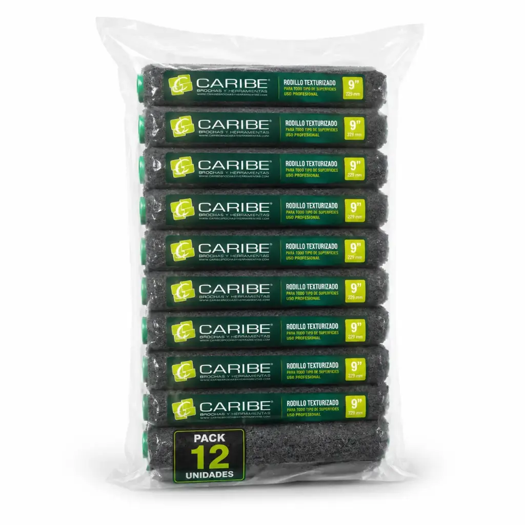 Rodillo Texturizado 9" Caribe Pack 12u