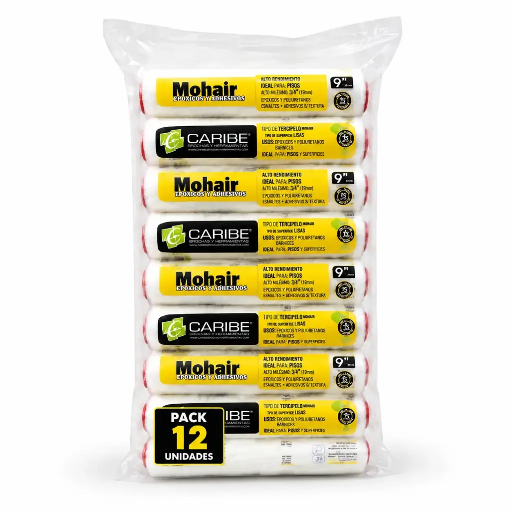 Rodillo Epoxico 9" Caribe Pack 12u