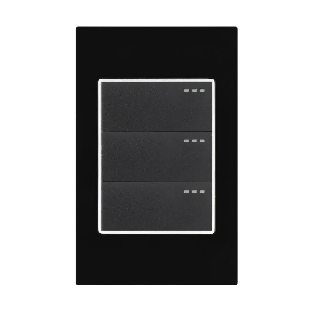 Interruptor Triple Conmutable Mercury Black Mirror