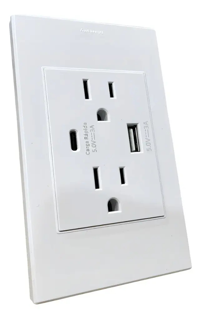 Toma Doble + USB +Tipo C Mercury Blanco Capri