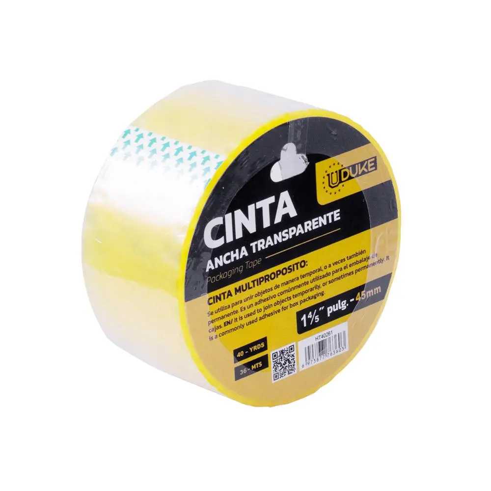 Cinta Empaque Ancha 48mm Transparente Uduke
