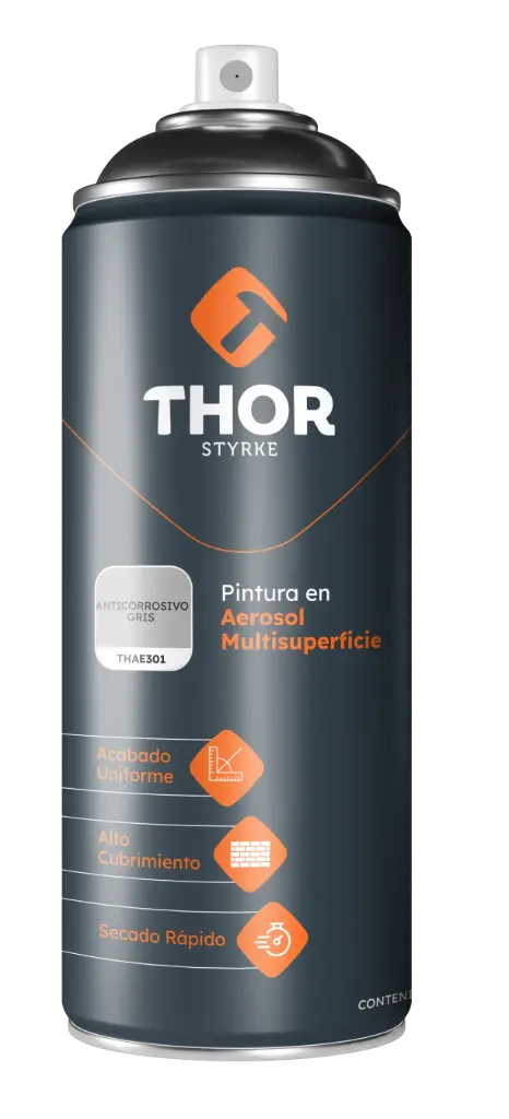 Pintura Aerosol Anticorrosivo Color Gris 189 X 400ml Thor