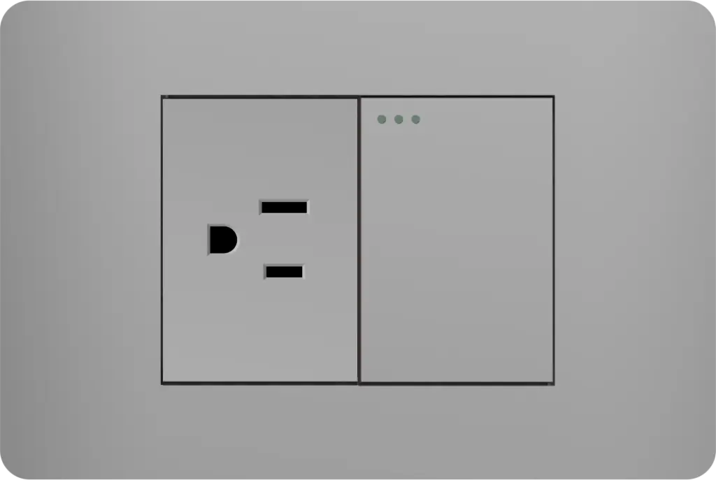 Toma + Interruptor Mercury Grigio Torino