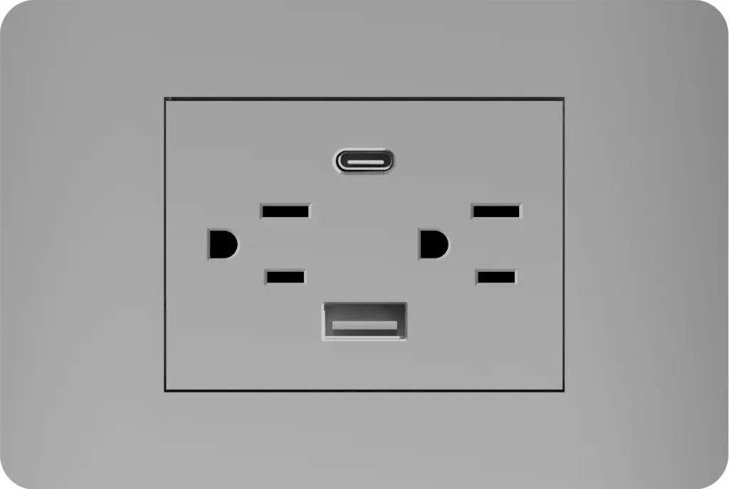 Toma Doble + Usb + Tipo C Carga Rapida Mercury Grigio Torino